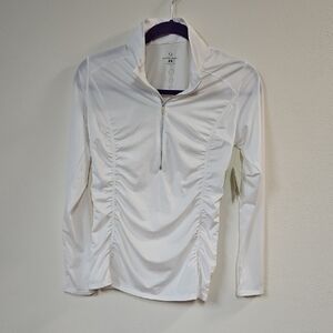 Moving Comfort White Long Sleeve Top with Zipper